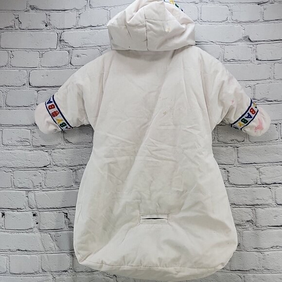 Vintage 80's Sleepsack Snow Suit With Carseat Strap Opening Newborn Flaw - Picture 10 of 14